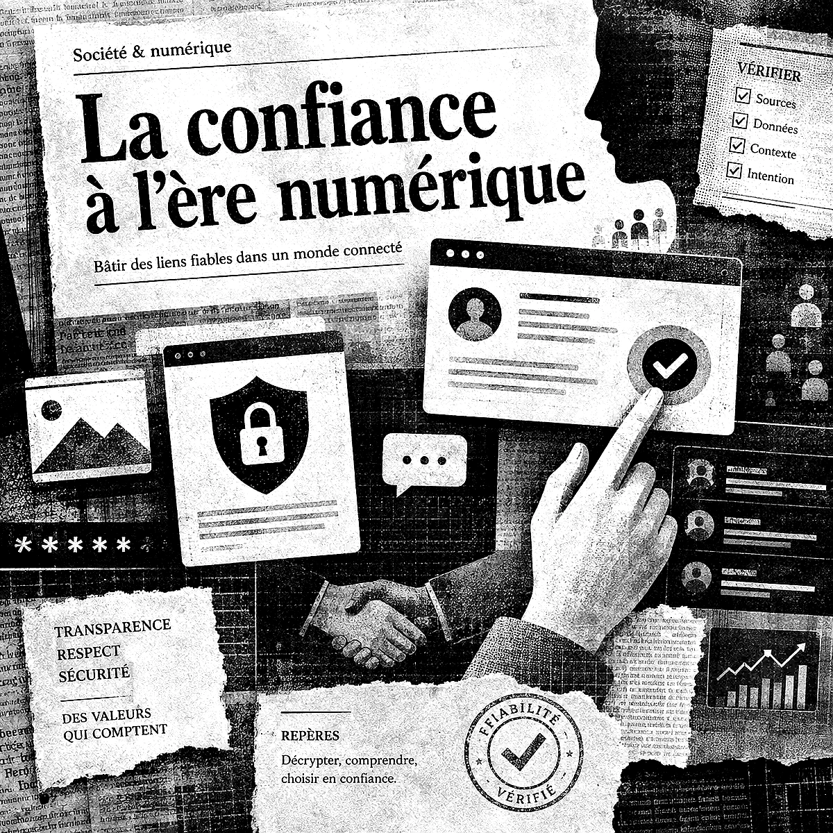 Portrait communautaire en noir et blanc